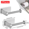 Stainless Steel Adhesive Toilet Paper Holder Set Of 2 No Drill Bathroom And Kitchen Paper Towel Rac 15