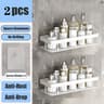 No Drill Bathroom Shower Shelf Wall Mounted Aluminum Shampoo Bottle Holder Corner Storage Rack For  19