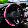PU Carbon Fiber Leather Steering Wheel Cover No Inner Ring Universal Fit For 14515 In Car Wheels 12