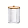 Round Clear Acrylic Makeup Organizer  Cotton Pad  Swab Storage Holder With Lid 6