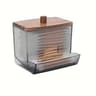 Clear Acrylic Cotton Swab Holder With Bamboo Lid  Bathroom QTip Dispenser Canister 7