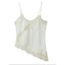 Combhasaki Floral Lace Satin HighLow Cami  Asymmetrical Silk Spaghetti Strap Flowy Top 8