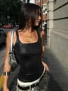 Womens Y2K Square Collar Solid Tank Top  Korean Fashion Sleeveless Summer Tee 6