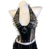 Gothic PU Leather Spike Tank Top  Rivet Y2K Cyber Punk Crop 8