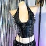 Gothic PU Leather Spike Tank Top  Rivet Y2K Cyber Punk Crop 10