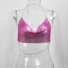 Metallic Halter Corset Crop Top  Sexy Glitter Backless Party Tank For Women 10