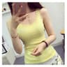 Womens Black Lace Trim Sleeveless Tank Top  Loose Cotton Blend Camisole Vest 10
