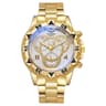 TVK Luxury Classic Business Mens Quartz Watch  Large Dial Blue Light ThreeEye Stainless Steel Wrist 8