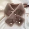 Luxury Faux Rabbit Fur Cross Collar Scarf  Womens Thick Winter Furry Neck Warmer 16