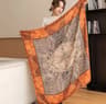 Luxury Horse Print Square Scarf For Women  Vintage SilkLike Animal Shawl Head Wrap 9
