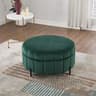 Wavesloop Velvet Pumpkin Round Storage Ottoman  Channel Tufted Upholstered Stool With Reversible Li 8