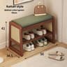 Teng Solid Wood Woven Shoe Bench  MultiLayer Entryway Shoe Changing Stool With Storage 10