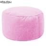 Round Linen Bean Bag Ottoman  Filled Pouf Footstool For Living Room  Tatami Seating 9