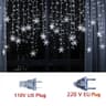 Christmas Snowflake LED Curtain String Lights  Flashing Holiday Fairy Garland 8