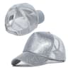 Sequin Ponytail Baseball Cap For Women  Shiny Messy Bun Summer Snapback Hat 8