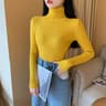 Autumn Winter Womens Ribbed Turtleneck Knit Sweater  Slim Fit Soft Warm Pullover 19