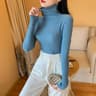 Autumn Winter Womens Ribbed Turtleneck Knit Sweater  Slim Fit Soft Warm Pullover 15