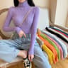 Autumn Winter Womens Ribbed Turtleneck Knit Sweater  Slim Fit Soft Warm Pullover 12