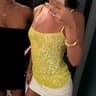 Hirigin Sequin Crochet Crop Top  Sparkly Backless Boho Knit Camisole Beach Tank For Women 10