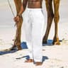 Mens Cotton Linen Sport Jogger Pants  Breathable Summer Gym  Casual Training Sweatpants 9