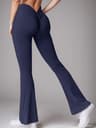 Womens High Waist VBack Flared Yoga Leggings  Butt Lift Push Up Wide Leg Gym  Casual Pants 7