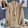 Womens Elegant Slim Fit Office Blazer  Single Button Long Sleeve Business Suit Jacket 6