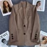 Womens Elegant Slim Fit Office Blazer  Single Button Long Sleeve Business Suit Jacket 7