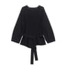 Womens Retro Knit Blazer With Belt  VNeck Shoulder Pad Office Lady Jacket 6