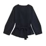 Womens Retro Knit Blazer With Belt  VNeck Shoulder Pad Office Lady Jacket 9