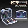 Dual Tip Glitter Acrylic Paint Markers Set  Metallic Fine Tip Art Pens For Rock Painting 7