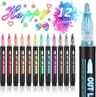 Double Line Metallic Outline Highlighter Pens Set  Magic Glitter Drawing Markers For Creative Art   6