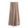 Womens High Waist Satin Midi Skirt  Elegant Office Lady Summer Skirt MidCalf Length 8