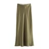 Womens High Waist Satin Midi Skirt  Elegant Office Lady Summer Skirt MidCalf Length 9