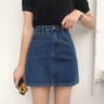 Womens High Waist Denim Mini Skirt  Slim Fit Y2K Jean Skirt With Pockets 7