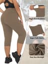 Plus Size High Waisted Yoga Capri Leggings For Women  Super Soft Tummy Control No See Through Worko 6