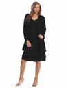 Yihddy Womens 2Piece Chiffon Dress Set  Elegant Long Sleeve Cardigan  KneeLength Party Dress Plus S 10