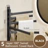 360 Rotating Aluminum Towel Rack Wall Mounted SpaceSaving MultiBar Towel Holder 9