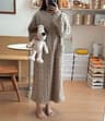 Womens Winter Flannel Nightgown Long Sleeve Thick Coral Fleece Warm Sleep Dress With Pockets 13