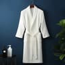 Couple Cotton Terry Waffle Bathrobe Lightweight Long Sleeve Spa Hotel Lounge Robe 13