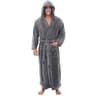 Mens Hooded Flannel Bathrobe Soft Plush Long Lounge Robe Thick Warm Home Sleepwear 7