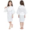 Girls Pink Satin Silk Kimono Robe Kids Short Sleeve Bathrobe Summer Sleepwear Party Dress 5