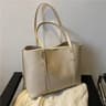 LuxeEase Large Capacity Soft PU Leather Tote Bag  Korean Style Womens Casual Shoulder Handbag 9