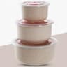 3Piece Wheat Straw FreshKeeping Bowl Set  MicrowaveSafe Round Lunch Boxes With Lids 8