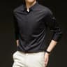Mens Long Sleeve ButtonUp Shirt  WrinkleResistant Solid Casual Business Shirt Breathable AllSeason  10
