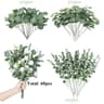 Artificial Eucalyptus Leaves Stems Bulk Set  Realistic Silver Dollar Greenery For Wedding  Home Dec 8