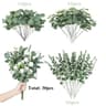 Artificial Eucalyptus Leaves Stems Bulk Set  Realistic Silver Dollar Greenery For Wedding  Home Dec 9