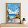Retro Japanese Tokyo Rainy Night Canvas Wall Art  Railway Street Landscape Poster For Modern Home D 15