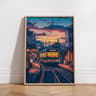 Retro Japanese Tokyo Rainy Night Canvas Wall Art  Railway Street Landscape Poster For Modern Home D 24