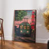 Retro Japanese Tokyo Rainy Night Canvas Wall Art  Railway Street Landscape Poster For Modern Home D 19