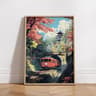 Retro Japanese Tokyo Rainy Night Canvas Wall Art  Railway Street Landscape Poster For Modern Home D 23